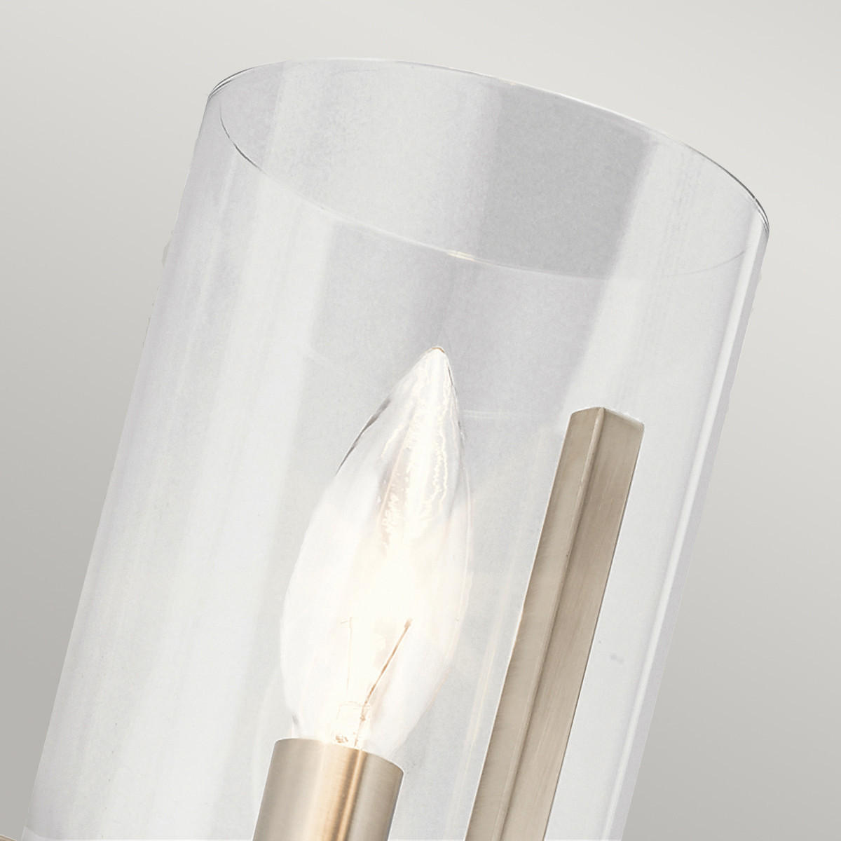 LED WANDLEUCHTE Nye Stahl Klar - Silberfarben, Glas (13/24.5/18.9cm) - Elstead Lightning
