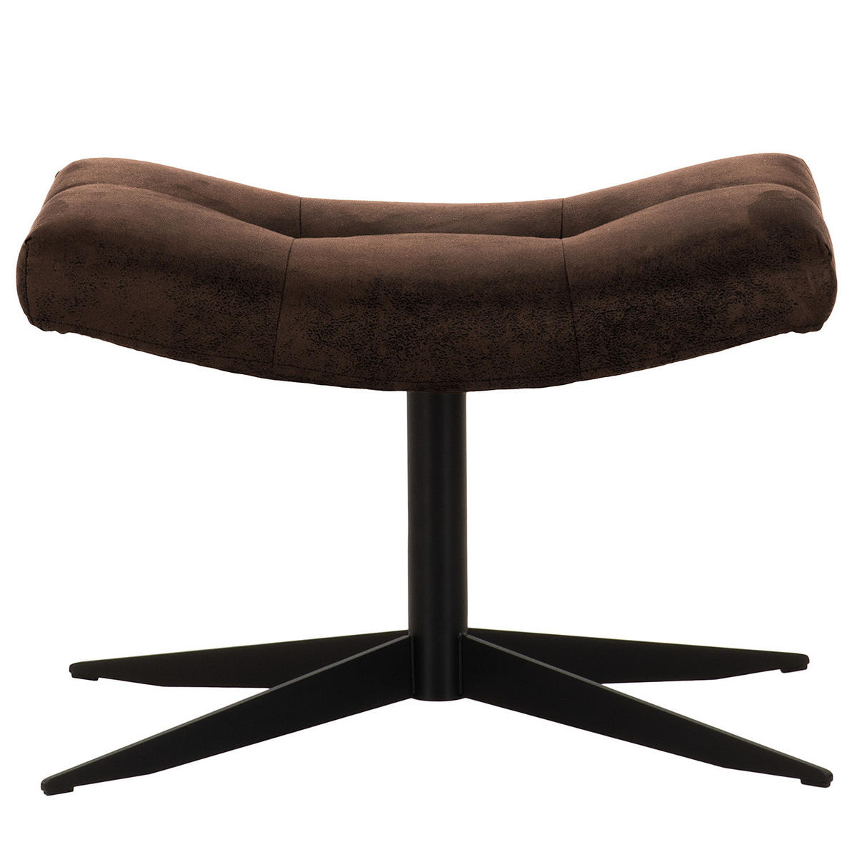 POLSTERHOCKER - Schwarz/Braun, Textil/Metall (67/47/50cm) - home24