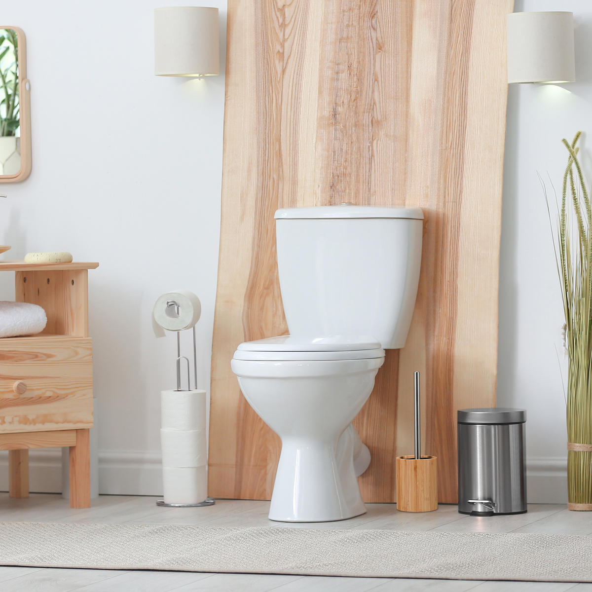SILIKONTOILETTENBÜRSTE - Multicolor, Holz/Kunststoff (10.5/35/10.5cm) - Relaxdays