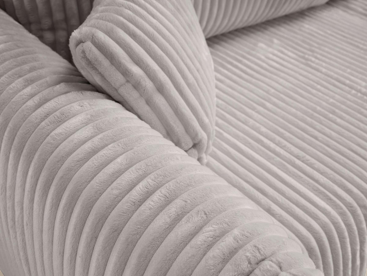 SOFA Hallora - Asche (Tilia 86) - Hellgrau, Holzwerkstoff (240/88/108cm) - Möblo