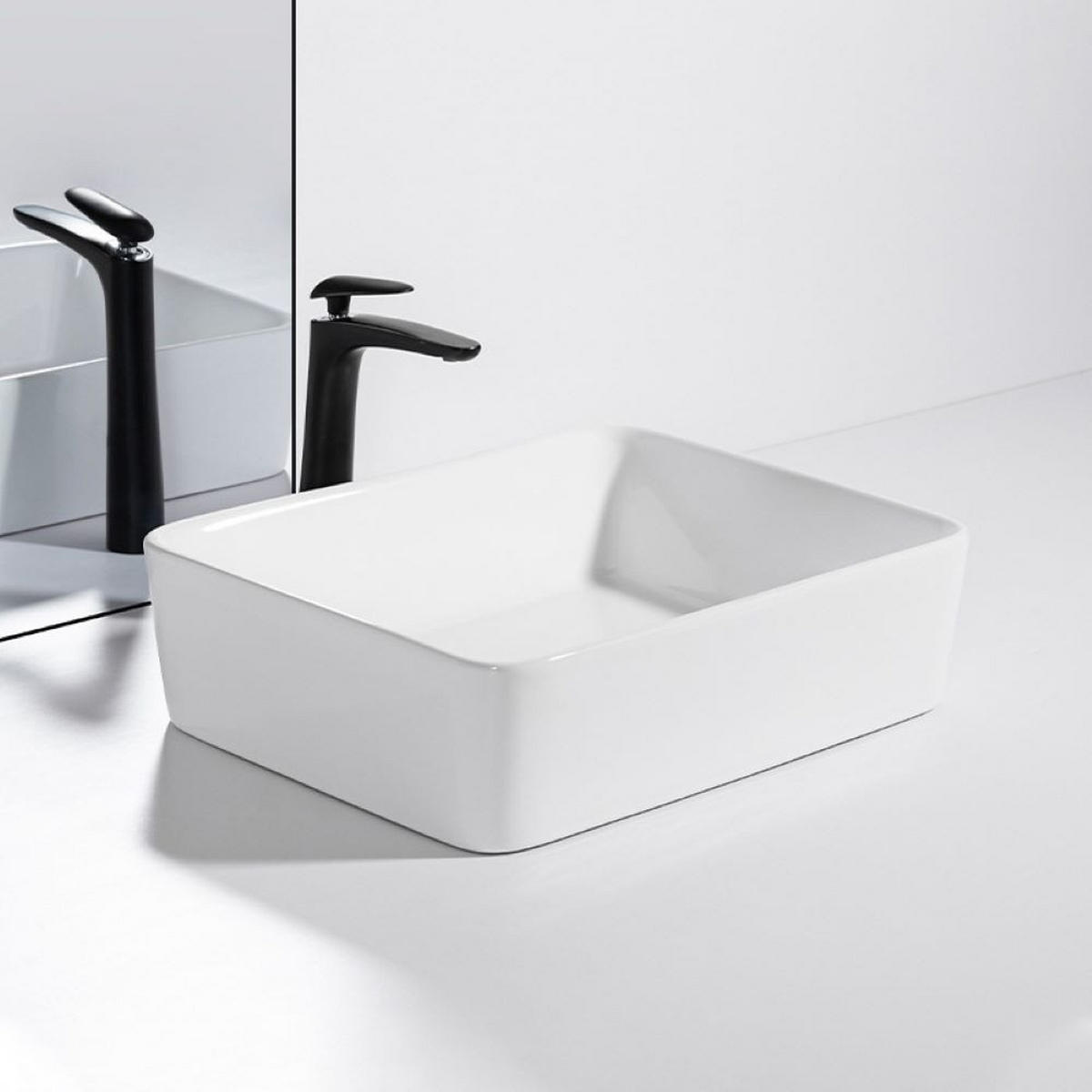 WASCHBECKEN, weiß 49/38/14 cm - Weiß, Keramik (49/14/38cm) - Rebiko