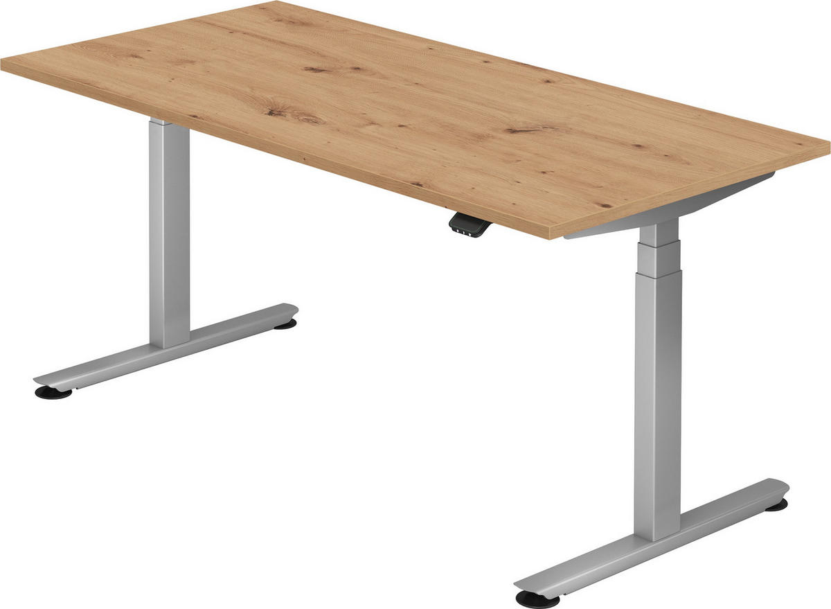 SCHREIBTISCH elektrisch Bluetooth & App XDLB 80/160/74 cm in Wildeiche - Wildeiche, Holzwerkstoff (80/160/74cm) - bümö