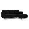 ECKSOFA mit Schlaffunktion Samt Stoff Schwarz - Schwarz, Holz/Textil (236/162cm) - Makamii