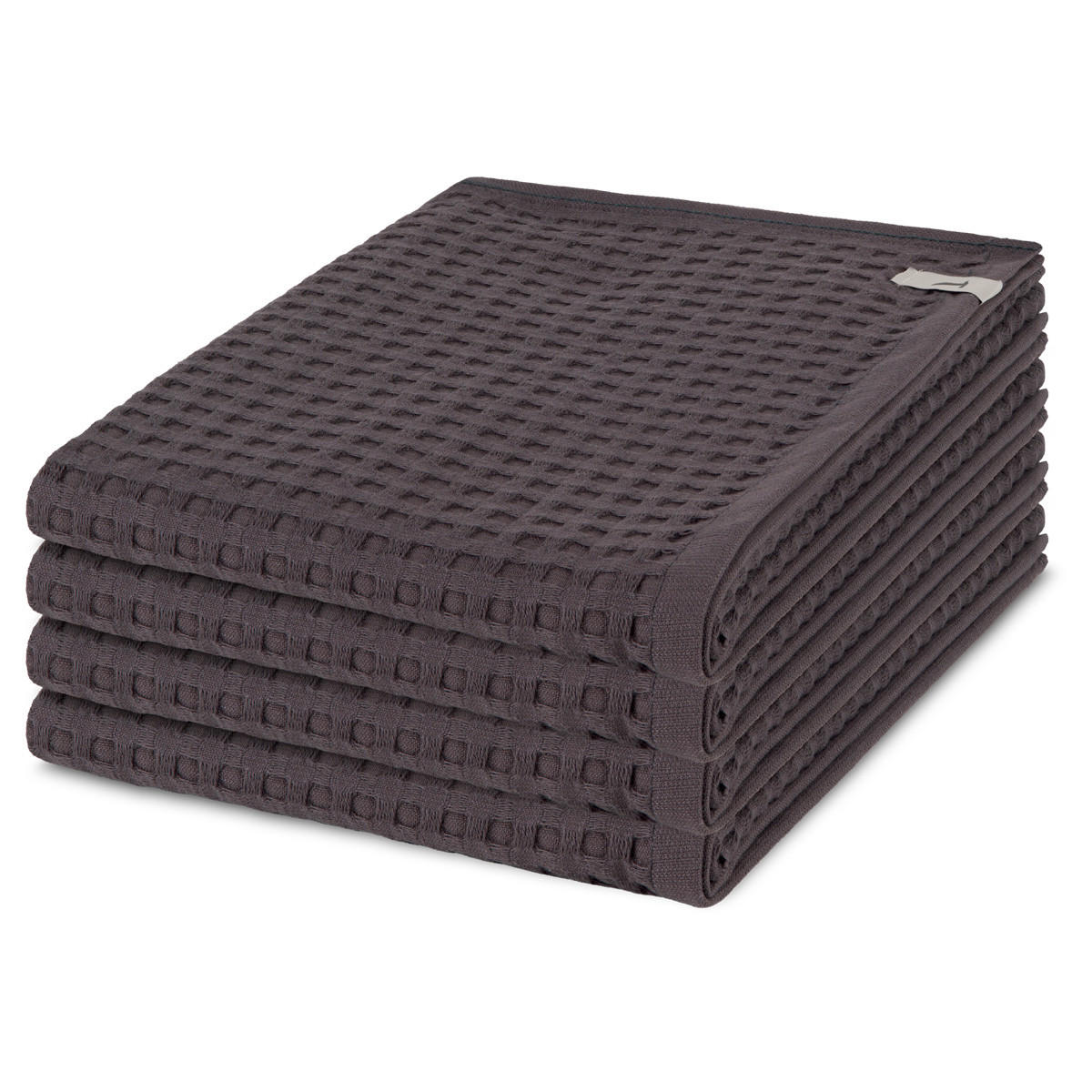 HANDTUCH Piquee 4er-Set - Dunkelgrau, Textil (50/100cm) - MÖVE
