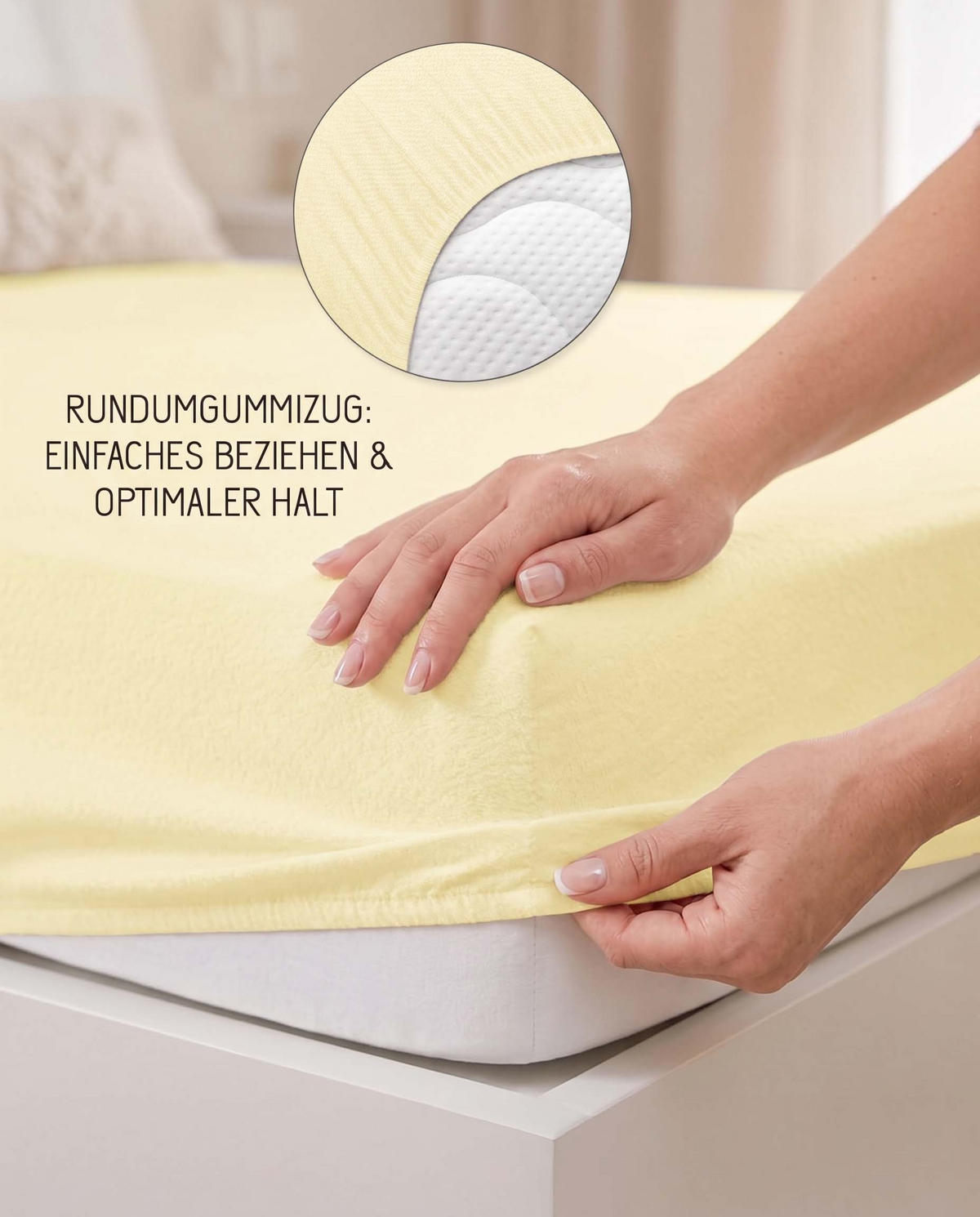 SPANNBETTTUCH Premium Frottee gelb, 180x200 cm - 200x200 cm - Gelb, Textil (200/200cm) - biberna