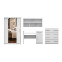 JUGENDZIMMER-SET TILL 01 PLUS 4-teilig in Weiß matt - Weiß, Holzwerkstoff (410/200/61cm) - Deine Möbel 24