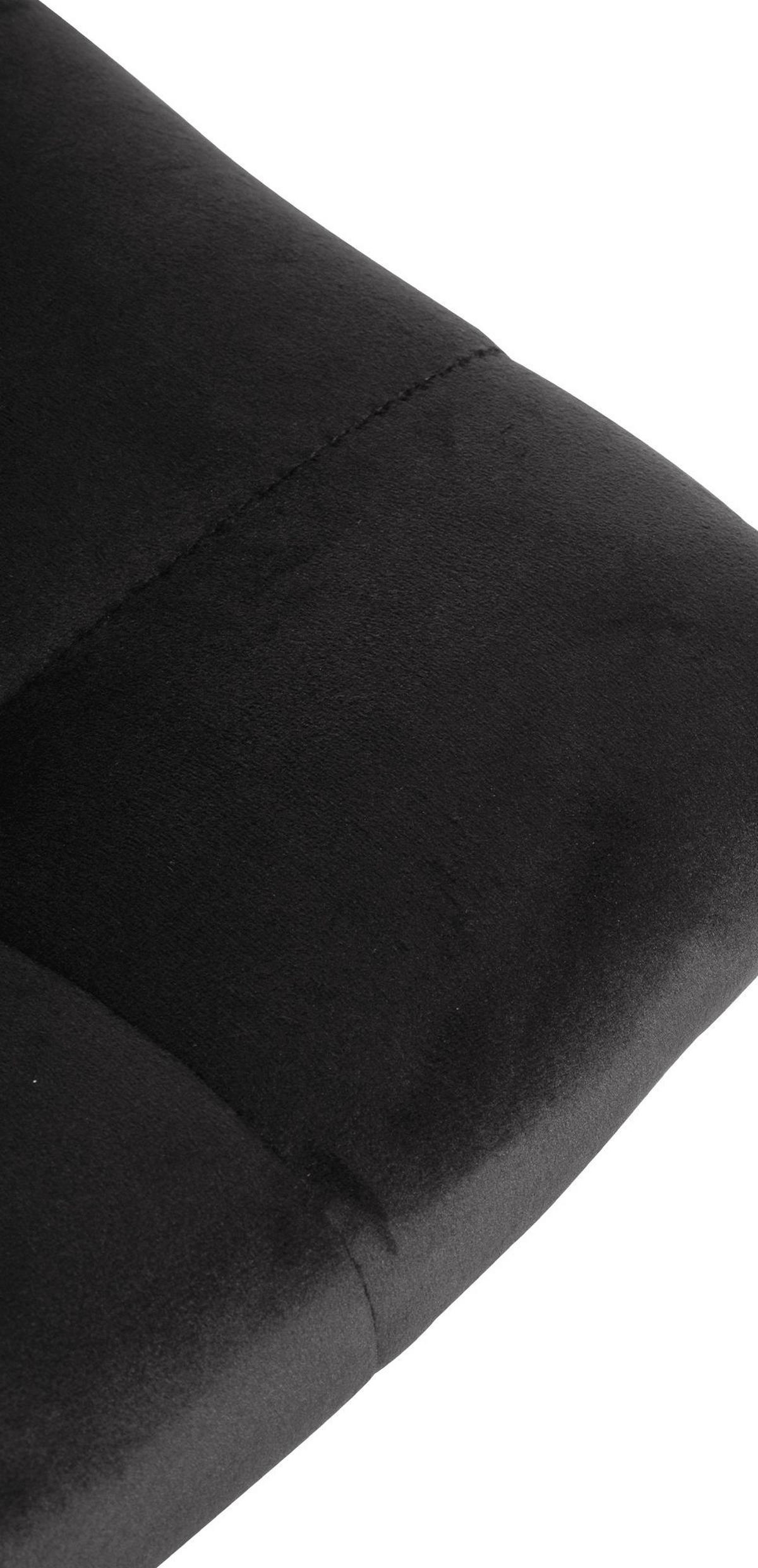 BARHOCKER DUBAI Schwarz Samt Schwarz - Schwarz, Textil/Metall (43/87/46.5cm) - DELUKE