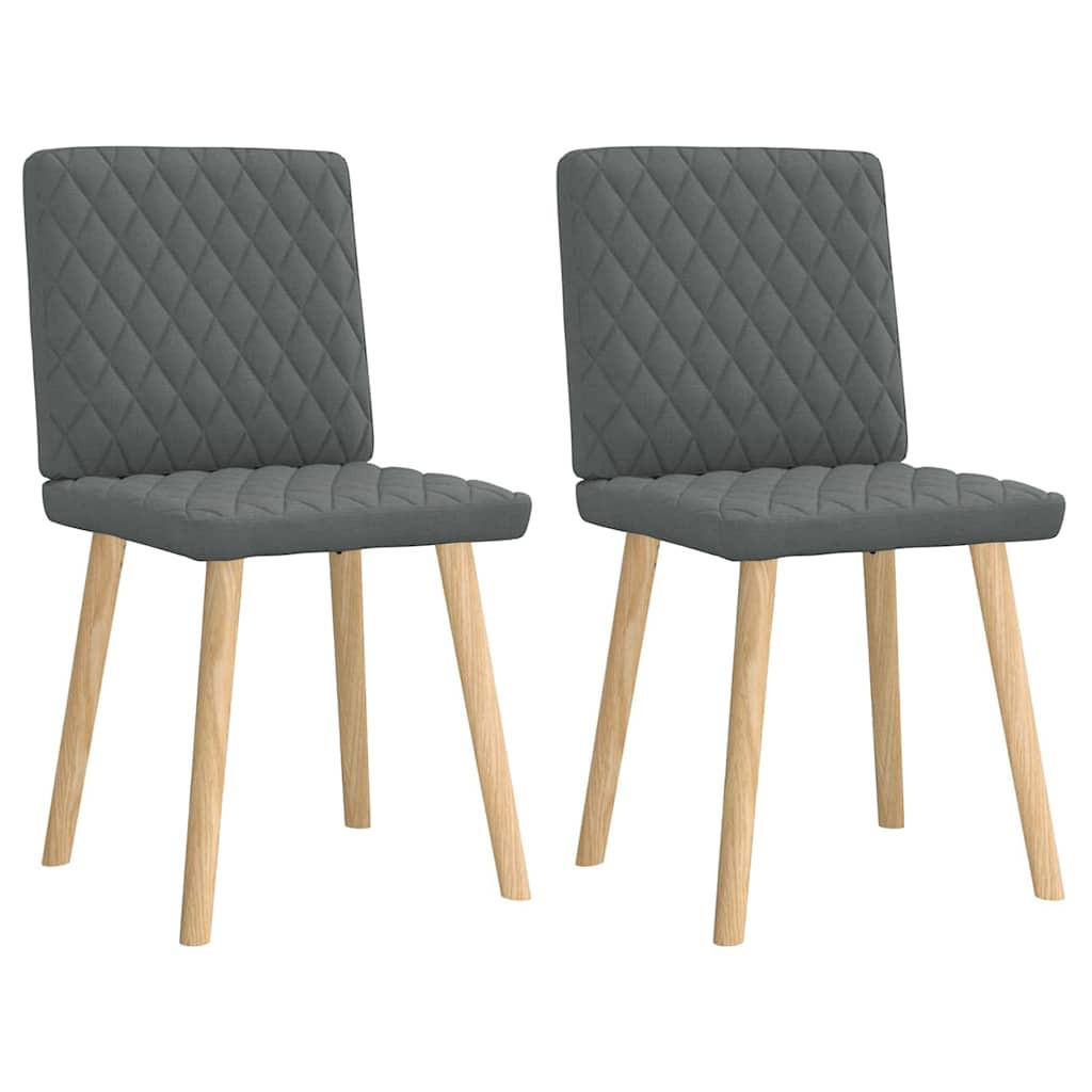 ESSZIMMERSTÜHLE 2 Stk. Dunkelgrau Stoff 45*54*86cm - Dunkelgrau, Metall (45/86/54cm) - ZMH