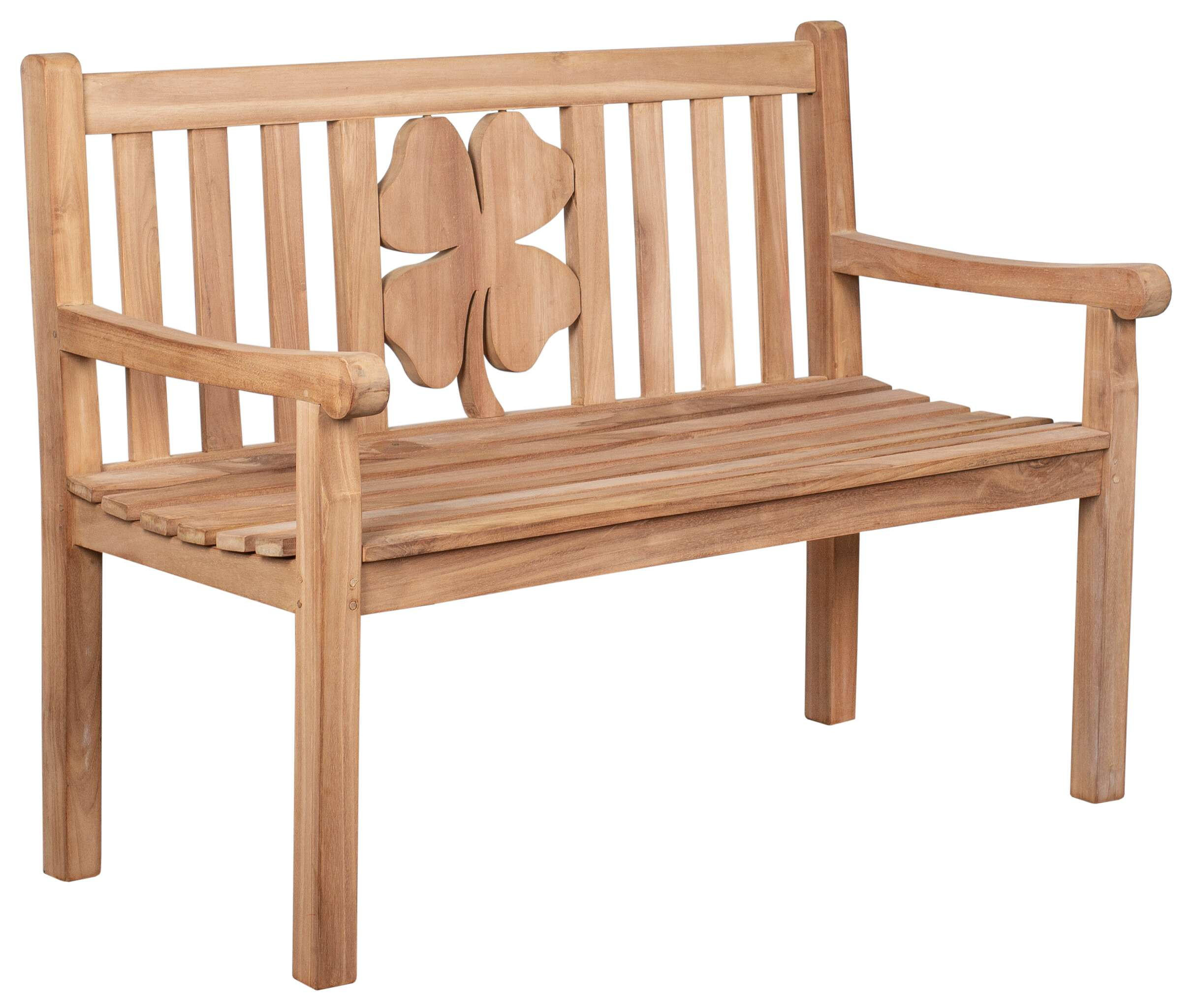 GARTENBANK Kleeblatt - Naturfarben, Holz/Metall (120/94/60cm) - Mr. Deko