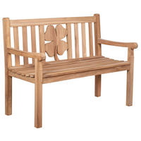 GARTENBANK Kleeblatt - Naturfarben, Holz/Metall (120/94/60cm) - Mr. Deko