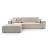 ECKSOFA PULA CORD BEIGE - Beige/Schwarz, Kunststoff/Textil (279/187cm) - Luxkor24