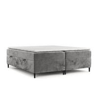 BOXBETT Theo 120/200 cm Grau im Lotta Stoff - Schwarz/Grau, Holz/Holzwerkstoff (120/200cm) - AltaBeds