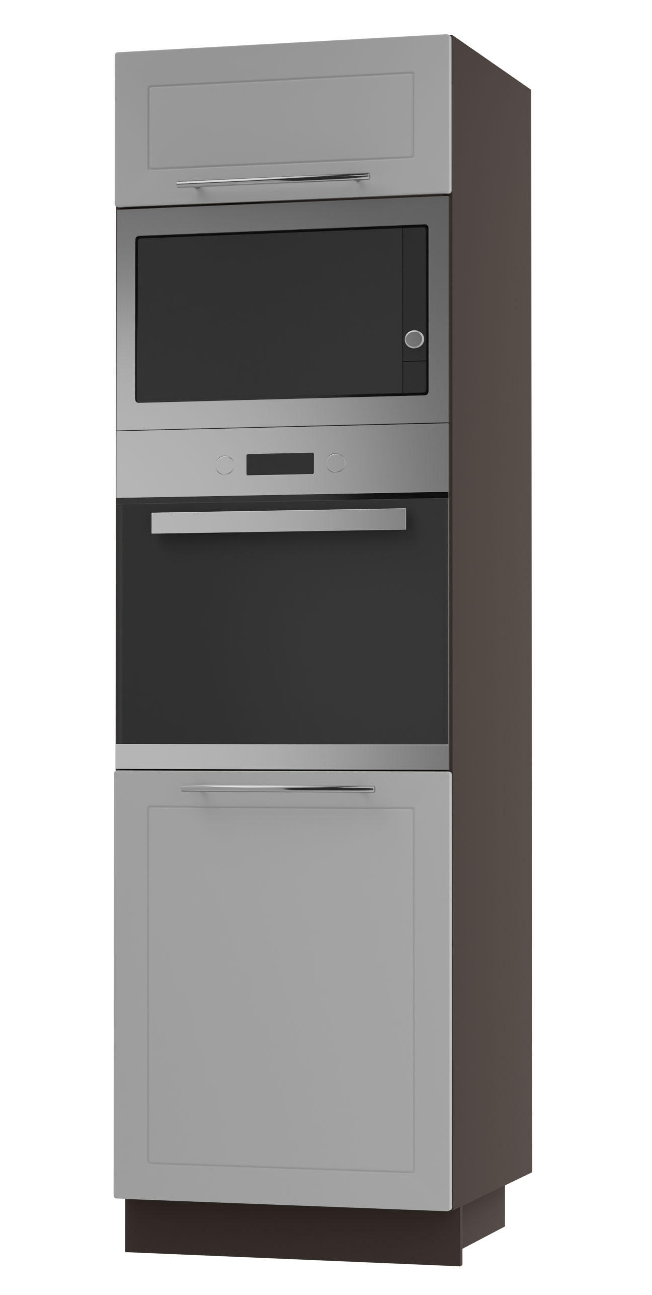 Feldmann-Wohnen Backofen-Hochschrank Grau, Dunkelgrau 60x207x59 cm