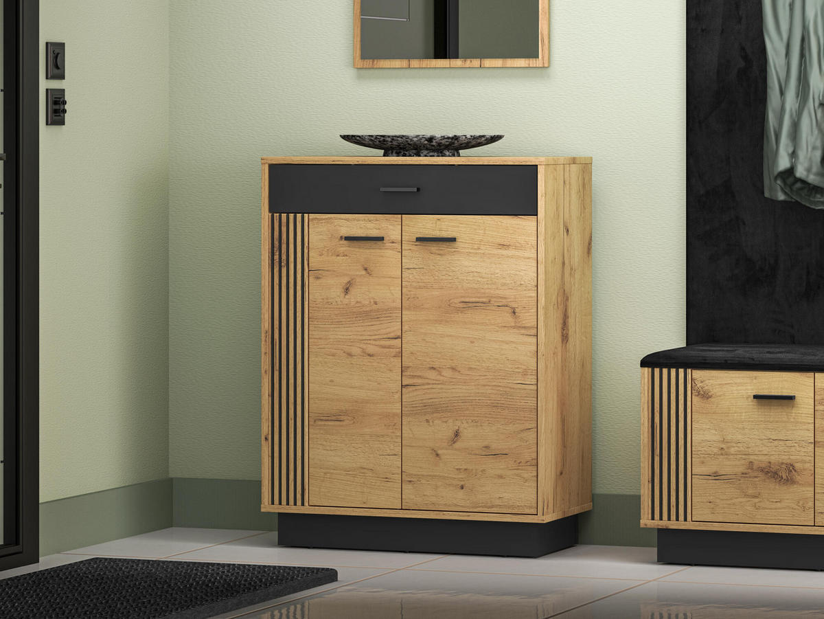 SIDEBOARD VASCO Beige 70x34x91 cm - Beige, Holzwerkstoff (70/91/34cm) - FURNLUX