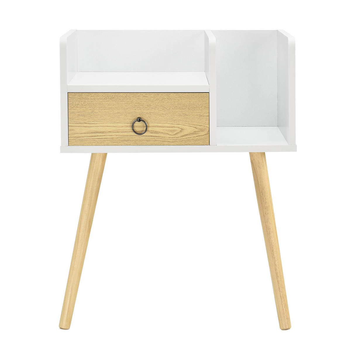 NACHTTISCH Gibbston - Weiß, Holzwerkstoff (50/64/36cm) - [en.casa]