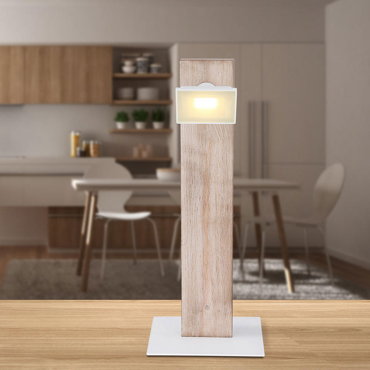 LED TISCHLEUCHTE Joya Holz Braun - Braun, Holz (18/12/45cm) - Globo Lighting