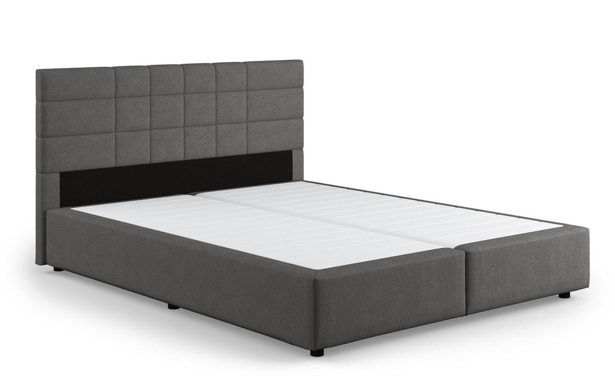 BOXBETT 140/160/180x200 – inkl. Topper, 7‑Zonen Taschenfederkern-Matratze, New York-Stoff - Anthrazit/Schwarz, Holz/Kunststoff (140/200cm) - Cotta