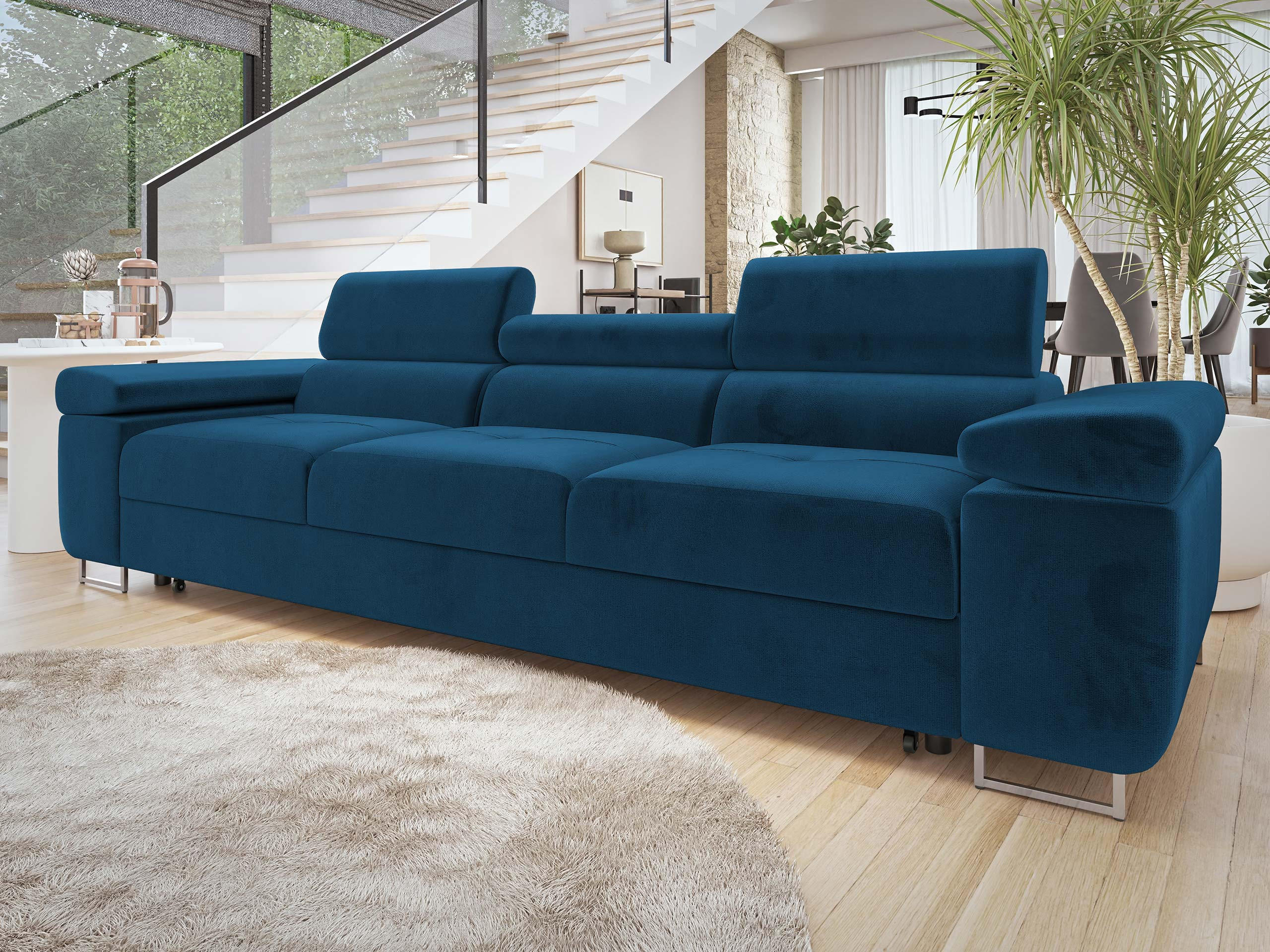 SCHLAFSOFA Torezio 3 Bis - Blau, Holz/Textil (263/90/102cm) - MIRJAN24