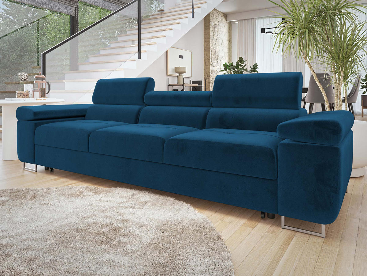 SCHLAFSOFA Torezio 3 Bis - Blau, Holz/Textil (263/90/102cm) - MIRJAN24