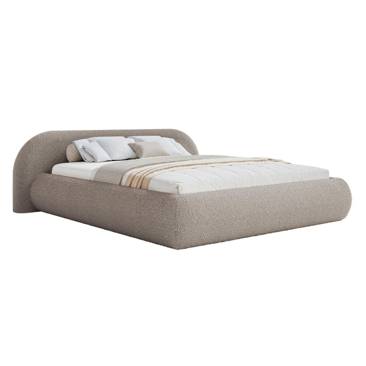 POLSTERBETT Shels Low Graubeige 180x200 cm - Taupe/Schwarz, Kunststoff/Textil (180/200cm) - Selsey