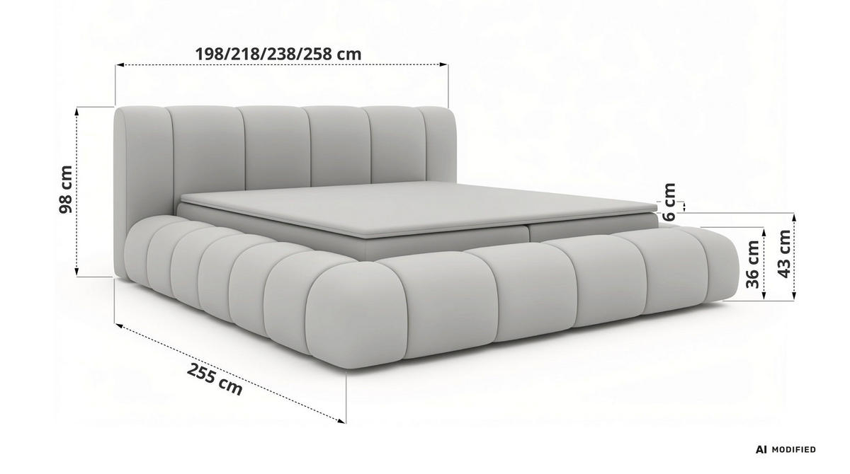 AMERICKÁ POSTEĽ NUBEA 140/200 - Béžová Samet - Topper T25 - H4 (tvrdý) - čierna/béžová, textil/plast (140/200cm) - MKS