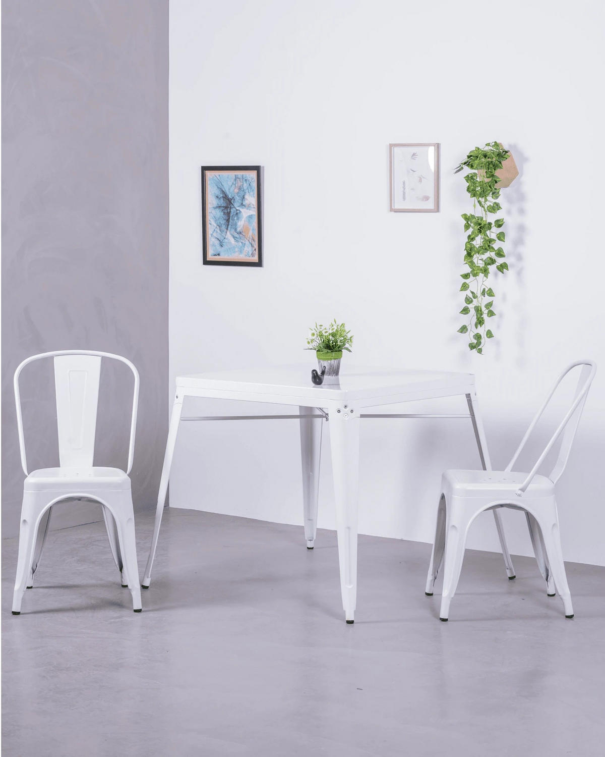 STÜHL-SET 4 Stück Metall Weiß - Weiß, Metall (44/85/55cm) - Nest Dream
