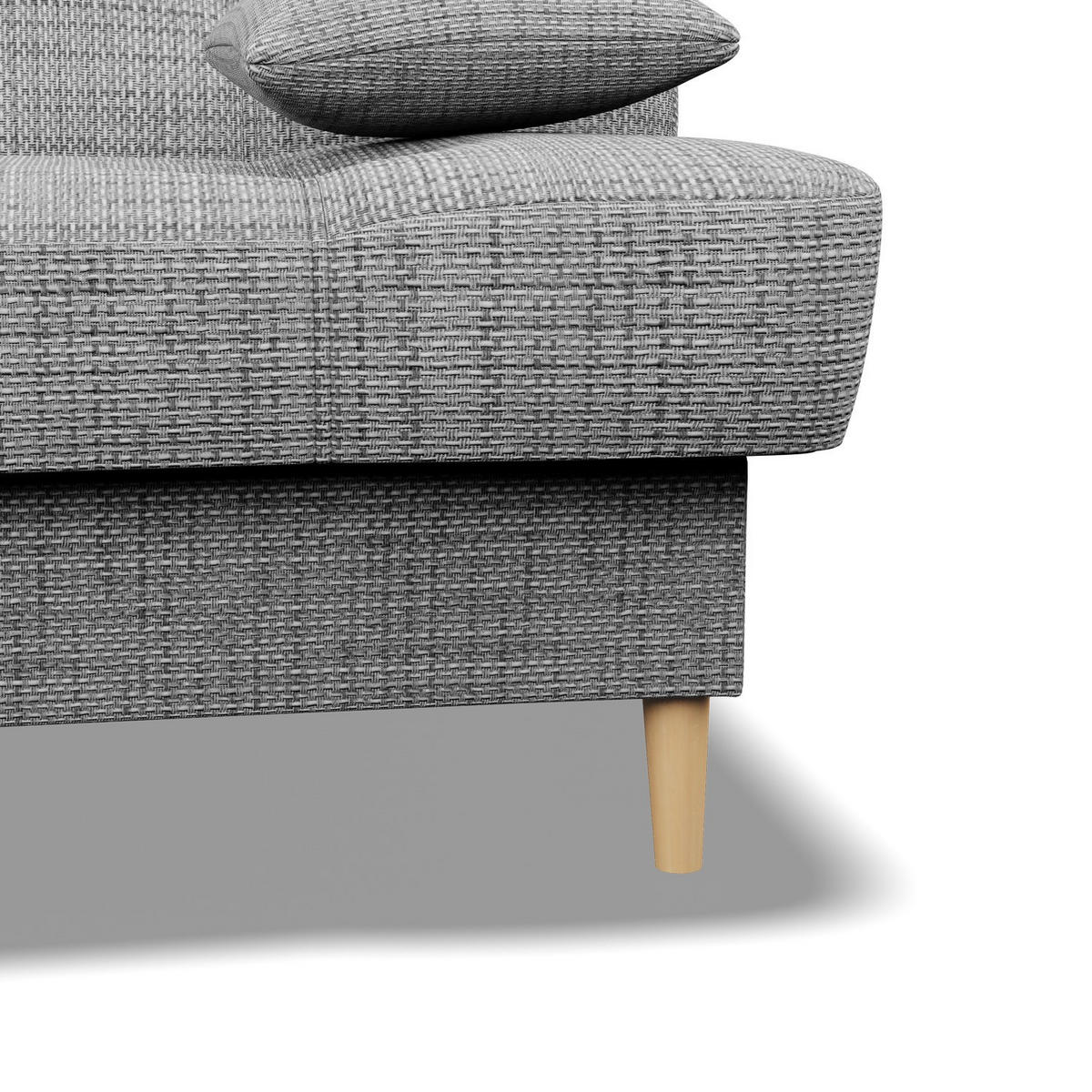SOFA 3-SITZER MIT SCHLAFFUNKTION SAVANA Grau - Grau, Textil (93/96/200cm) - Mebligo