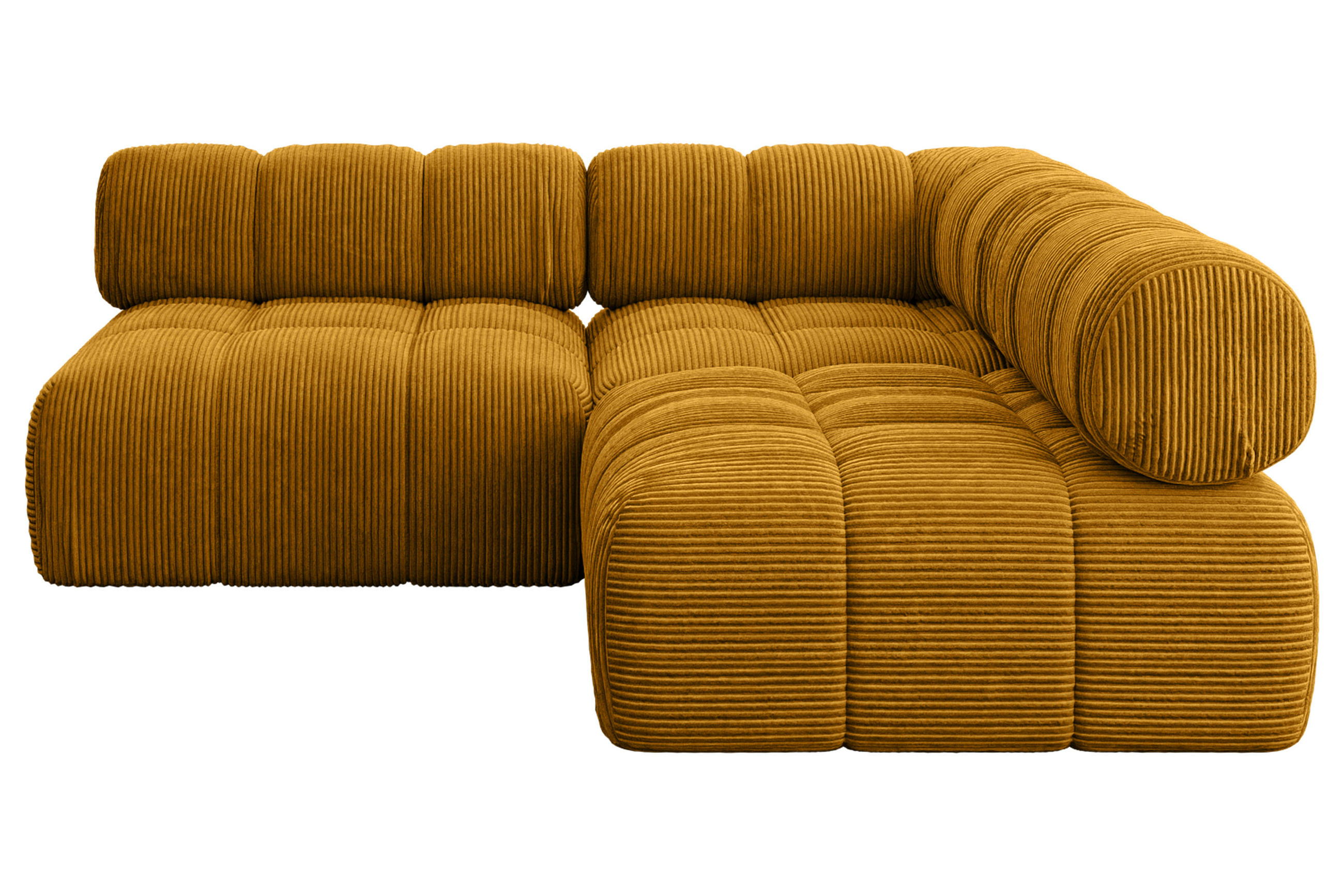 ECKSOFA modulares Sofa Samaro-L1 - 190x190x70 cm Senfgelb Cord - Currygelb, Holzwerkstoff/Textil (190/190cm) - ALTDECOR