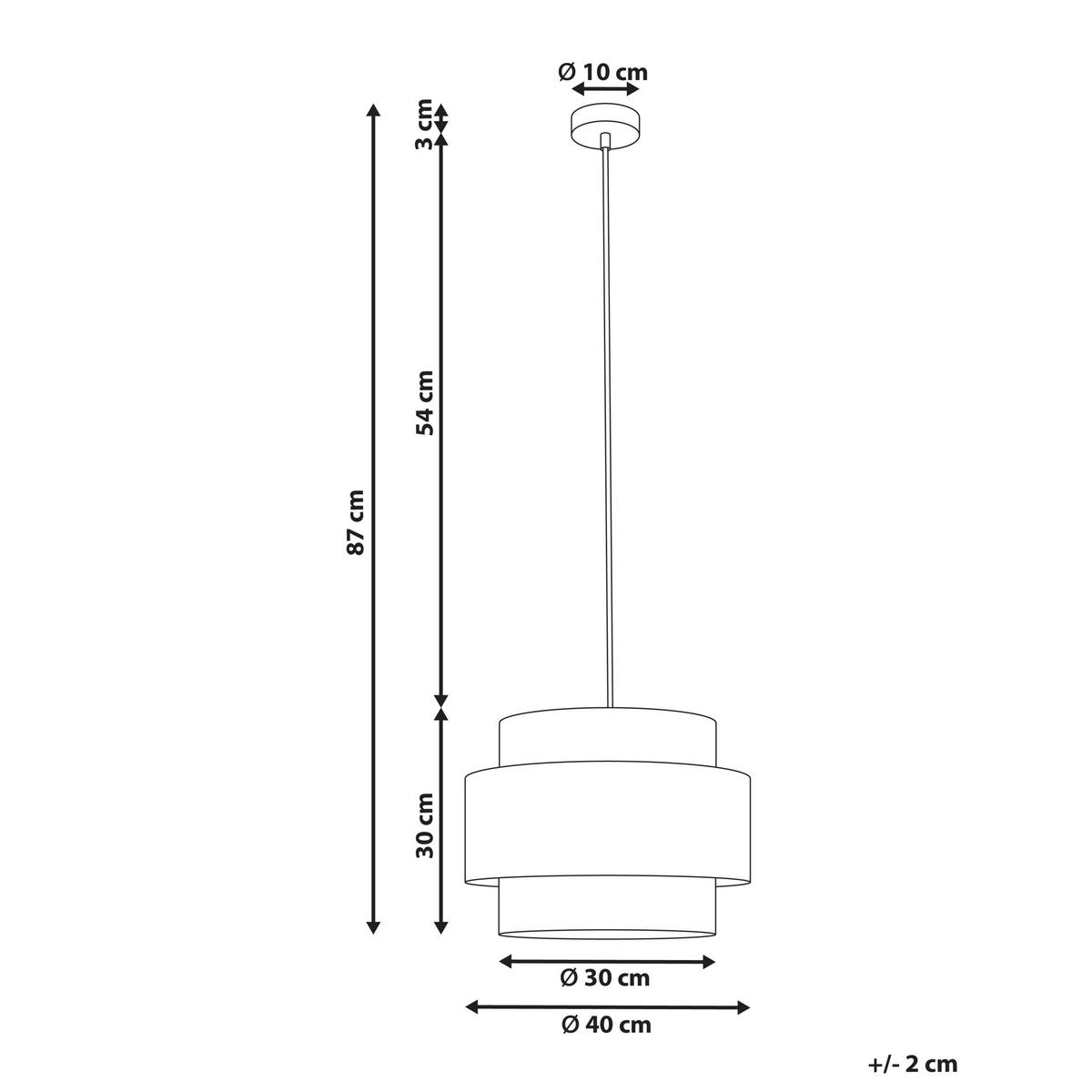 HÄNGELEUCHTE Naturfarben Wokiro - Naturfarben, Papier (40/40/87cm) - Beliani