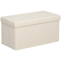 SITZBANK mit Stauraum, faltbar Polsterbank, Bettbank mit Samtoptik, Sitztruhe - Weiß, Kunststoff (38/38/76cm) - HOMCOM