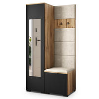 GARDEROBENSCHRANK VIRA 95/181/51 cm Modern Eiche Wotan - Ecru/Eiche Wotan, Holzwerkstoff (95/181/51cm) - MASSENO