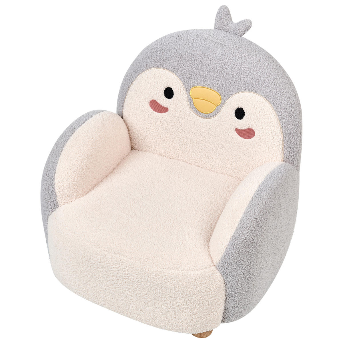 KINDERSESSEL Grau Fyn - Creme/Braun, Textil (50/60/55cm) - Beliani