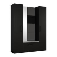 GARDEROBENSCHRANK MODULO 160,6/204/40 cm Modern Garderobe-Set Schwarz - Schwarz/Grau, Holzwerkstoff (160.6/204/40cm) - MASSENO
