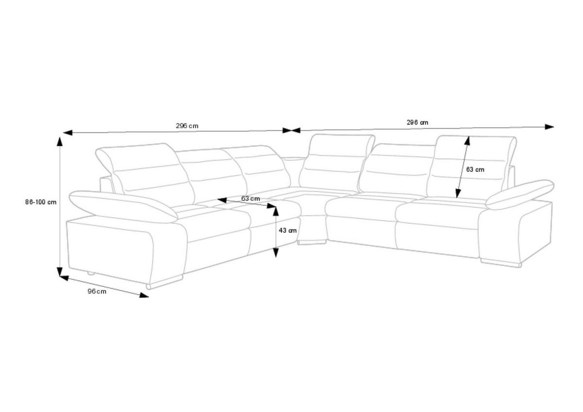 ECKSOFA KORFU Grün 296x296x100 cm - Grün, Textil (296/296cm) - FURNLUX