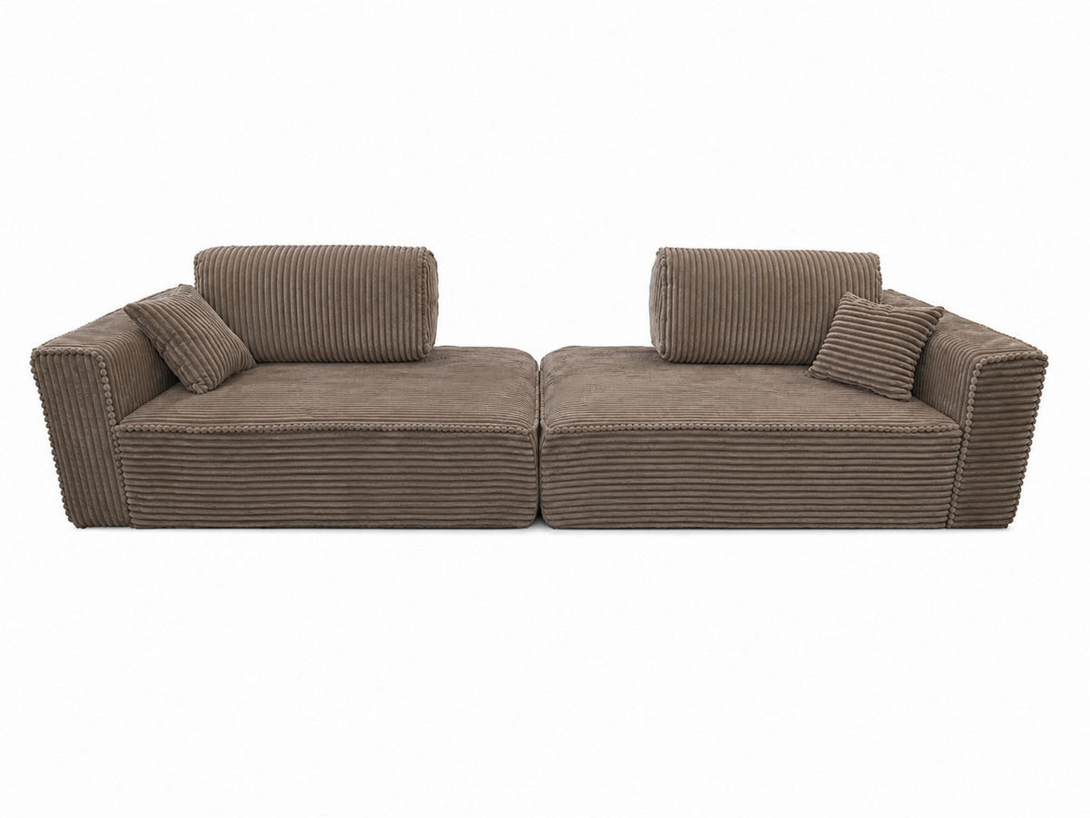 BIGSOFA COZI, Cappuccino mit Cordbezug - Cappuccino, Kunststoff/Textil (240/87/180cm) - KS Home Concept