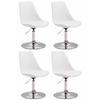 DREHSTUHL 4er Set Kunststoff weiß - Chromfarben/Weiß, Kunststoff/Metall (48/76/57cm) - CLP