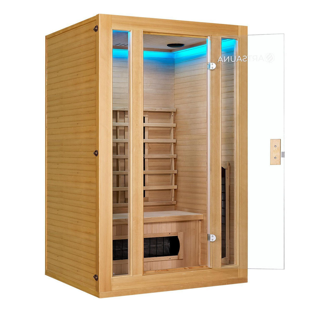 INFRAROTKABINE Nyborg S120K mit Keramik-, Flächenstrahler & Hemlockholz - Naturfarben, Holz (120/190/105cm) - Artsauna
