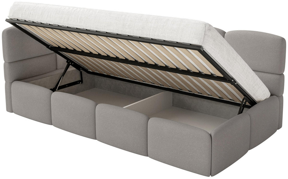 JUGENDBETT Cloudy Hellbraun 120 cm, Chenille - Hellbraun/Schwarz, Kunststoff/Textil (120/200cm) - Selsey