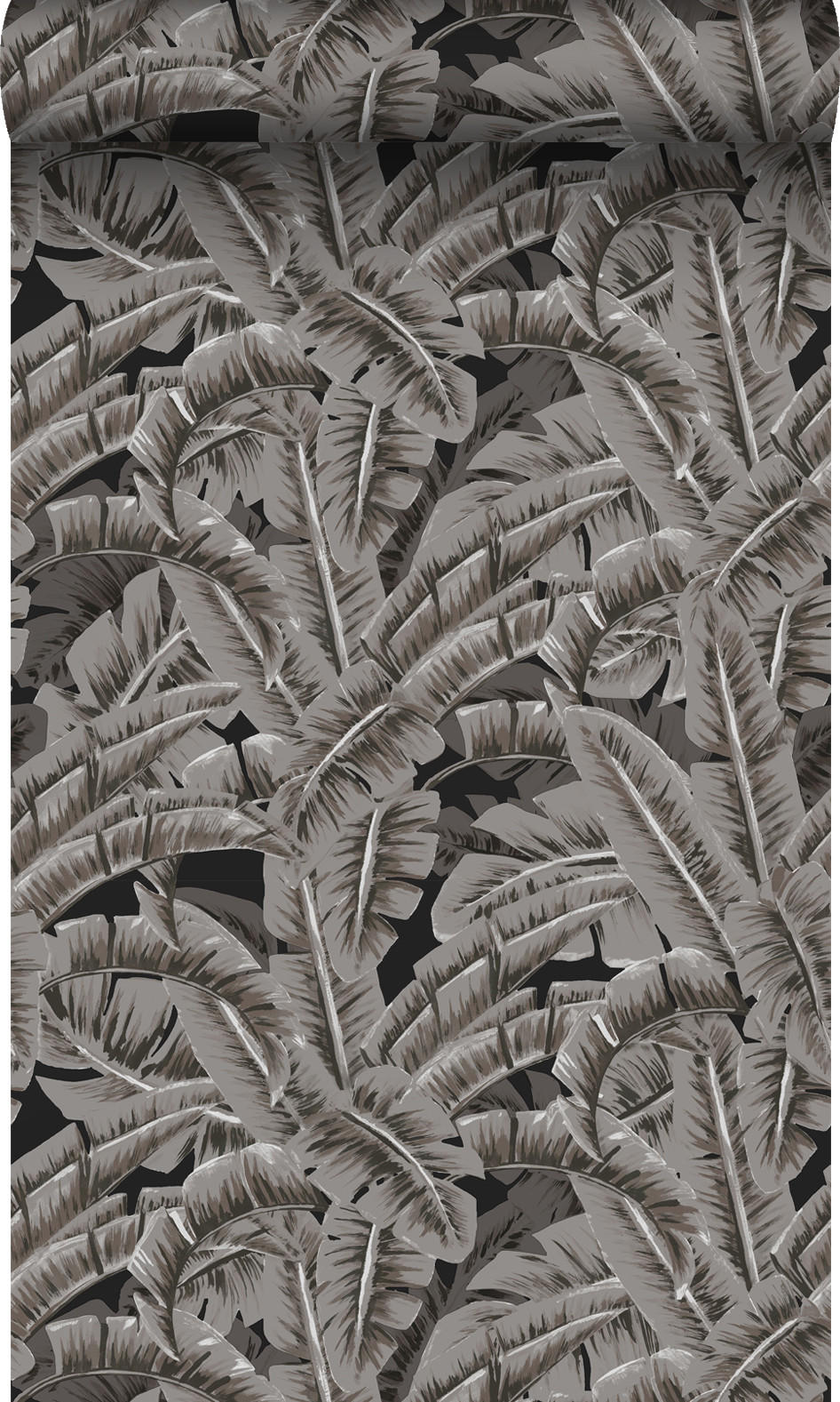 TAPETE Palmblätter 53 cm x 10.05 m - Grau, Papier (53/1000cm) - Origin Wallcoverings