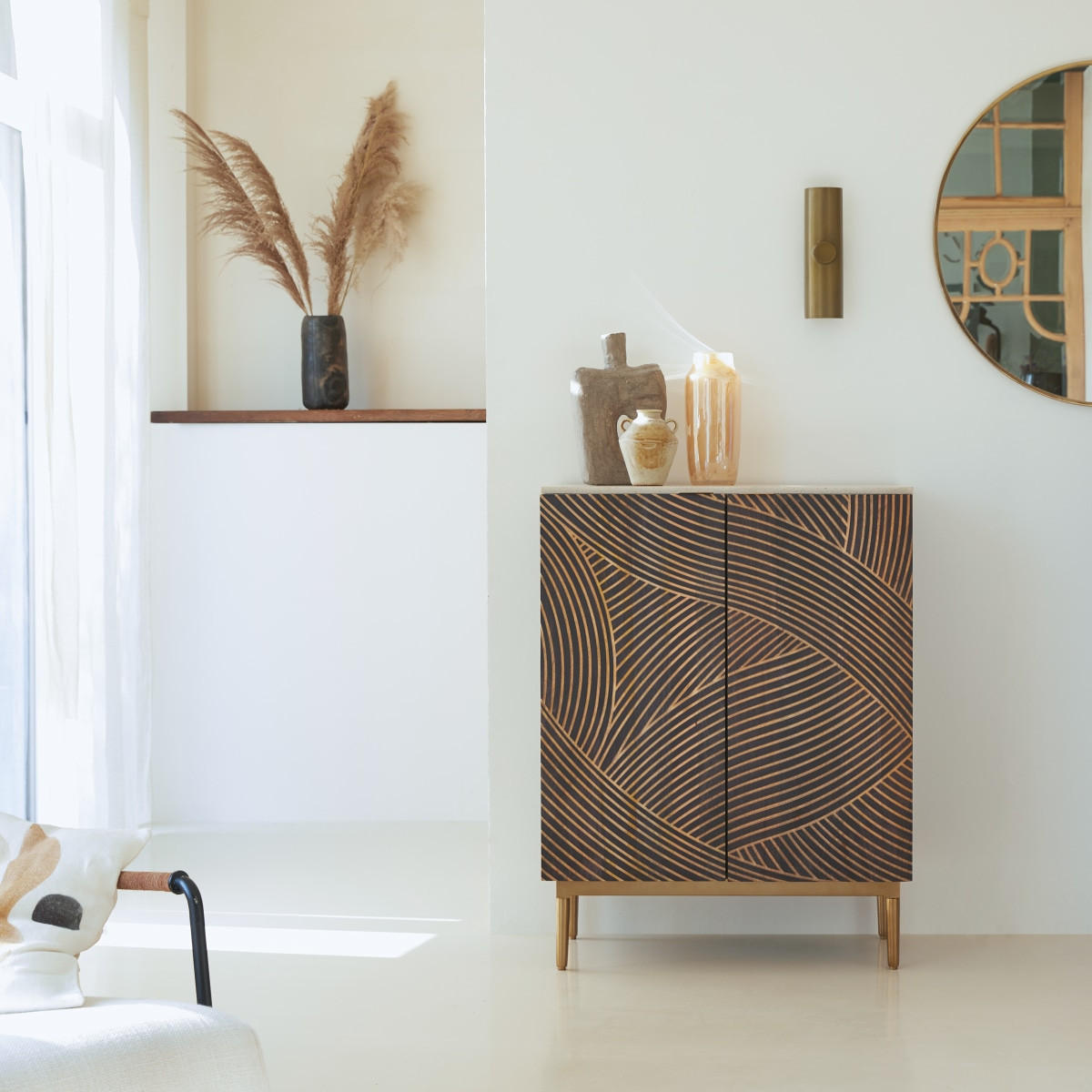 ANRICHTE Bilal Braun aus Mango - Braun, Holz (80/105/45cm) - Tikamoon