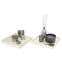 DEKOSCHALE Maya Creme Hochglanz 2er Set - Creme, Holzwerkstoff (1.8cm) - Vladon