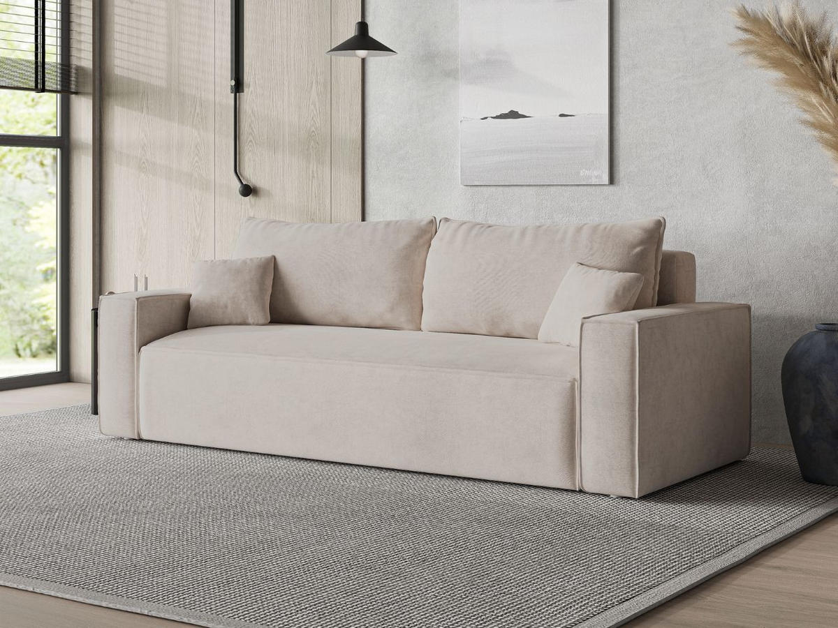 SOFA 230/90/70 Beige Sivra - Beige, Kunststoff/Textil (230/70/90cm) - Graingold