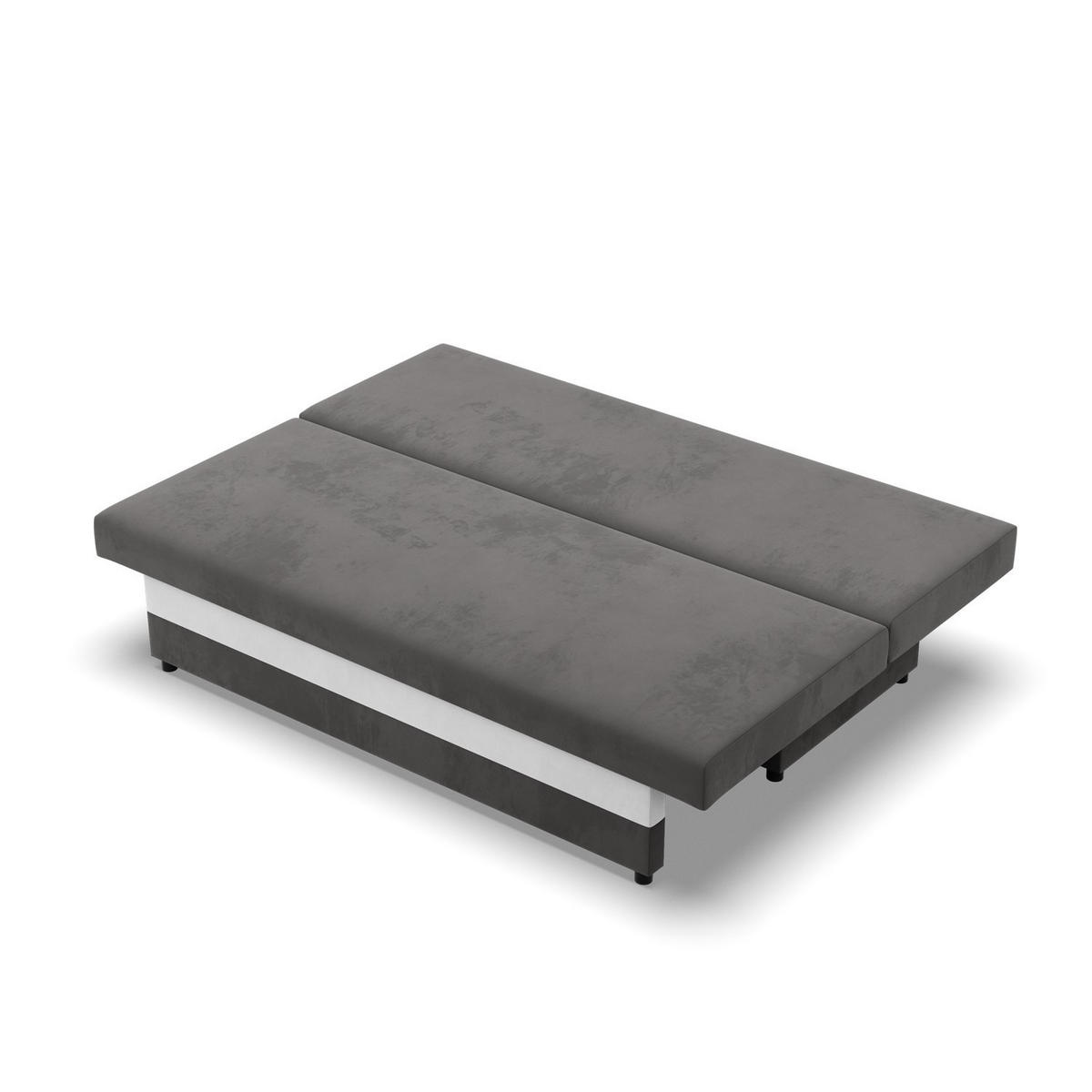 SOFA 3-SITZER MIT SCHLAFFUNKTION NOLA Grau/Weiß - Weiß/Grau, Textil (86/85/191cm) - Mebligo
