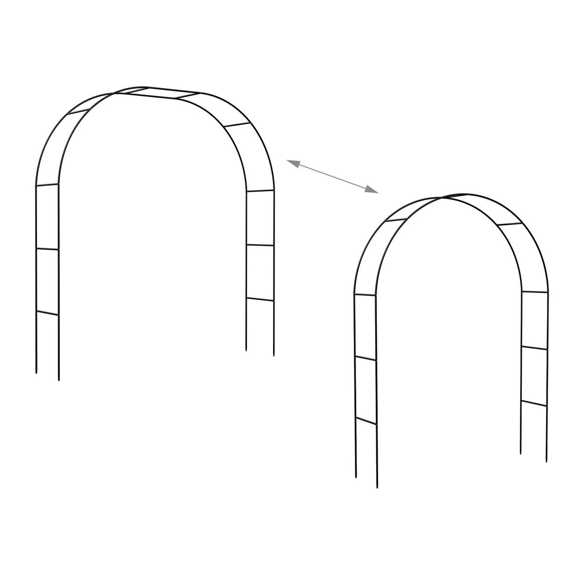 ROSENBOGEN - Schwarz, Metall (235/250/40cm) - Relaxdays