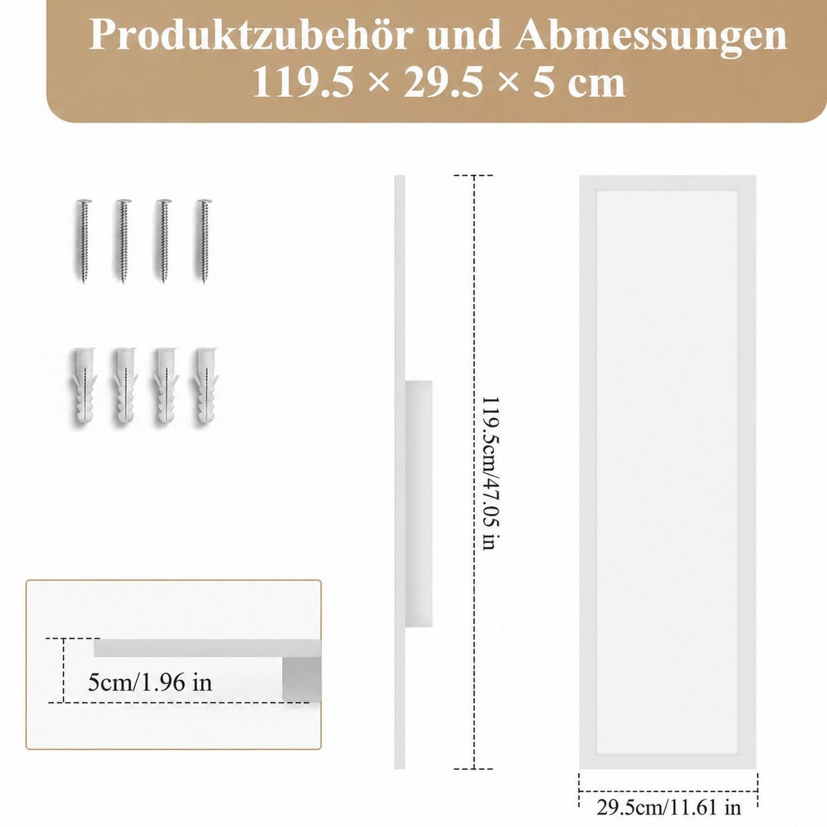 LED DECKENLEUCHTE Pyvris 120/30/5 cm - Weiß, Kunststoff/Metall (120/30/5cm) - ZMH