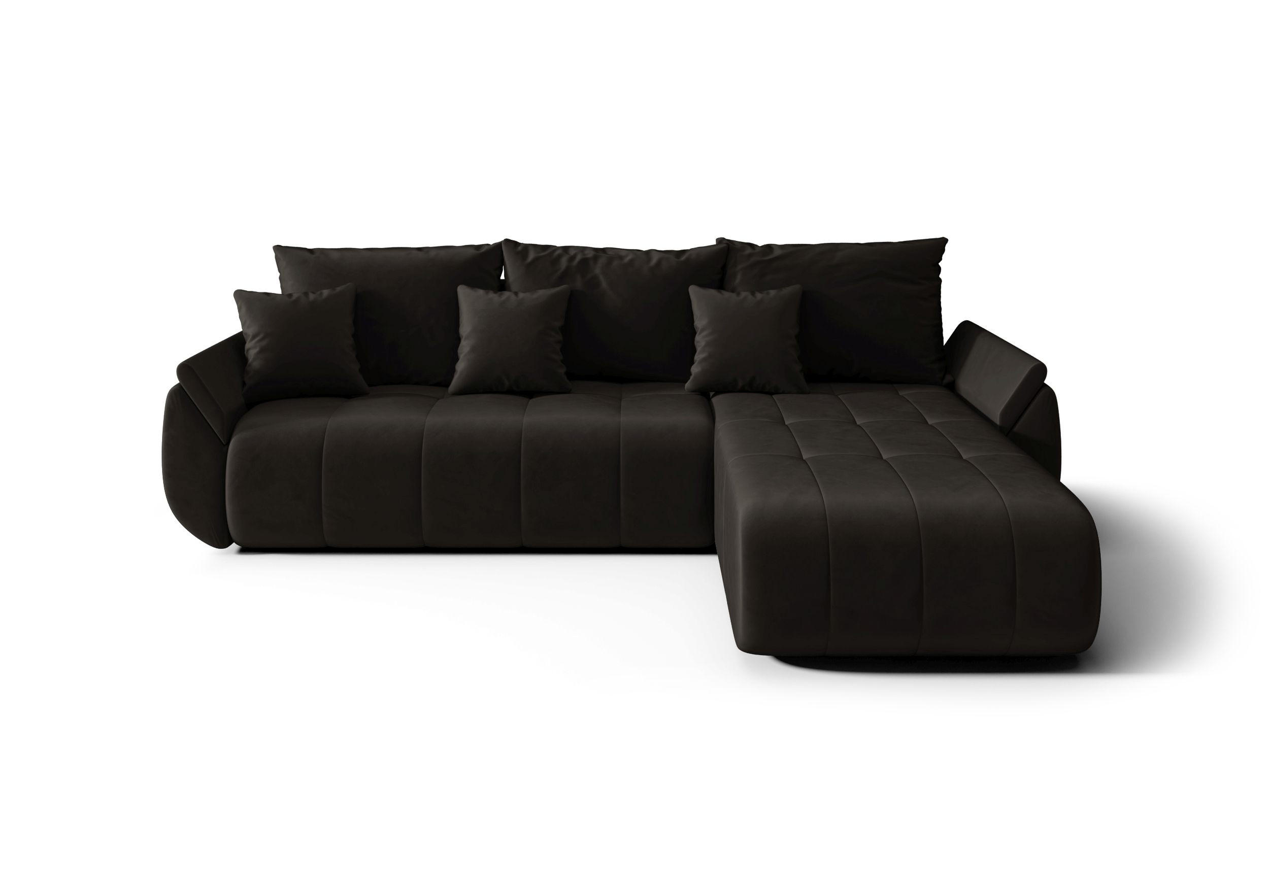 ECKSOFA mit Schlaffunktion TOKYO L Monolith 95 Links - Dunkelbraun, Textil (280/185cm) - Bedante