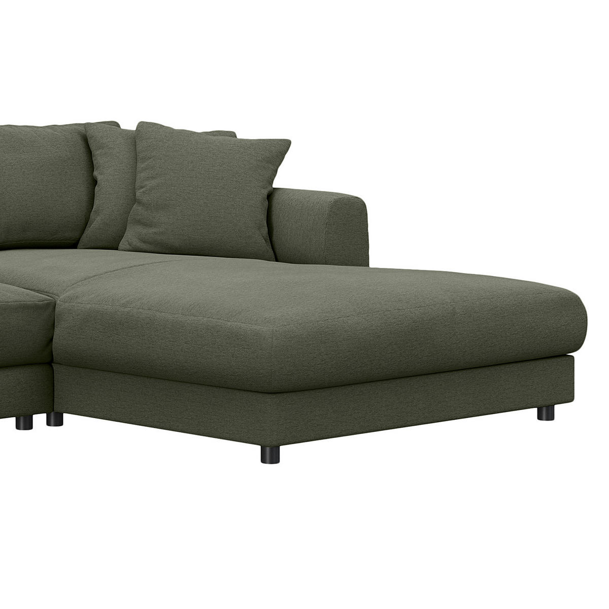 ECKSOFA mit Longchair - Schwarz/Grau, Kunststoff/Textil (286/183cm) - home24