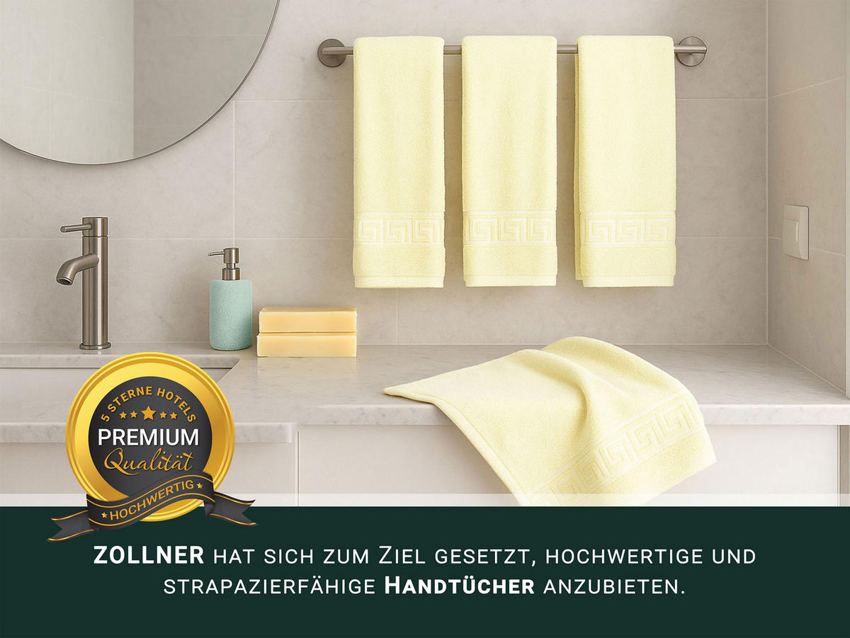 HANDTÜCHER, 10er-Set, 50x100 cm, 70% Baumwolle, 30% Polyester, Gelb - Gelb, Textil (50/100cm) - Zollner
