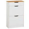 SCHUHSCHRANK BASIL - Weiß/Braun, Holz (58/93/25cm) - IDIMEX