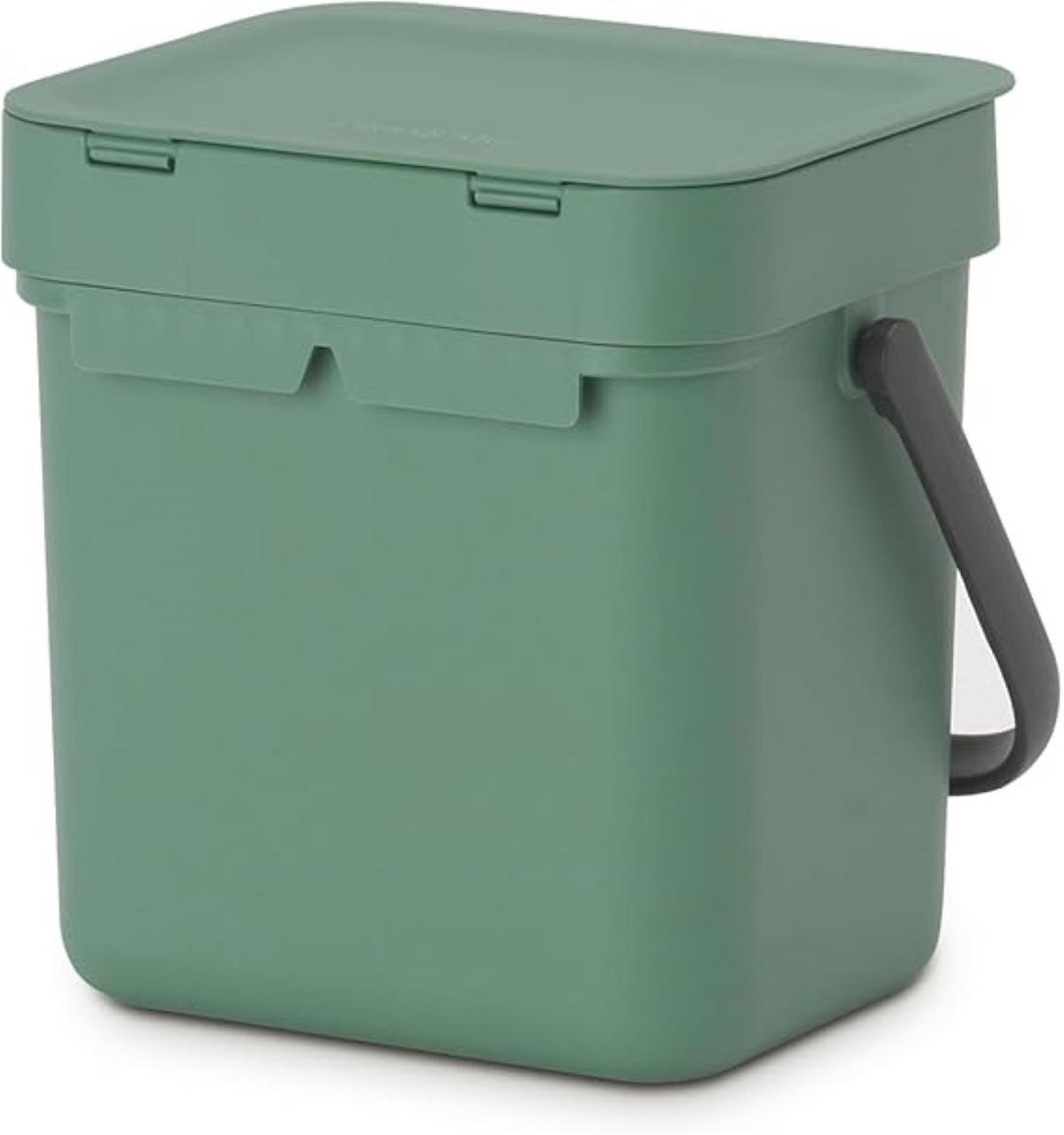 MÜLLEIMER Mit Stay Open Deckel 3 Liter 17,4 x 18,8 x 13,9 cm Kunststoff Dunkelgrün - Grün, Kunststoff (18.8/17.4/13.9cm) - PROREGAL